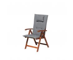 Sedia da giardino in legno con cuscino grafite TOSCANA