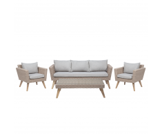 Set da giardino in rattan marrone/grigio VITTORIA XL