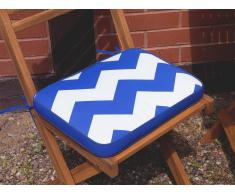 Cuscino per sedia FIJI - 29 x 38 x 5 cm - zigzag azzurro-bianco