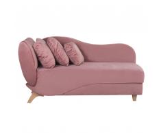 Divano a 2 posti con contenitore in tessuto rosa MERI