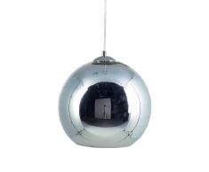 Lampadario in vetro cromo NURE grigio