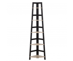 Scaffalatura angolare libreria nero e marrone chiaro CROYDON