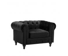 Poltrona vintage in tessuto nero CHESTERFIELD