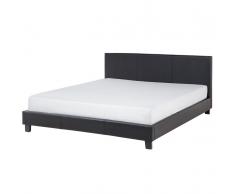 Letto matrimoniale in pelle nera - Letto doppio moderno - 160x200cm - ORELLE