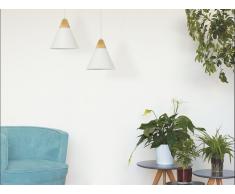 Lampadario a forma di cono in vetro bianco ALBANO