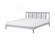Letto matrimoniale moderno in legno grigio 180x200cm CAEN