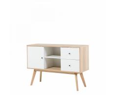 Credenza in naturale color legno e bianco - VALDEZ