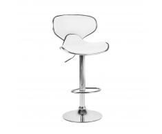 Sgabello da bar in ecopelle bianco regolabile in altezza CONWAY