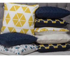 Cuscino decorativo a triangoli 45 x 45 cm giallo