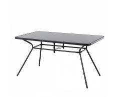 Tavolo da giardino in acciaio nero - Tavolo rettangolare da giardino 140x80 - LIVO