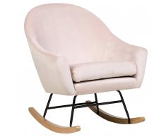 Poltrona a dondolo in velluto rosa OXIE