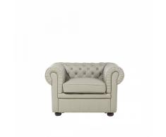 Poltrona vintage in pelle color beige cappuccino CHESTERFIELD