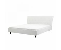 Letto matrimoniale in pelle sintetica bianca 160 x 200 cm SAVERNE