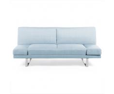 Divano letto 3 posti in tessuto azzurro DUBLIN