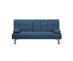 Divano letto moderno in tessuto blu verde ROXEN