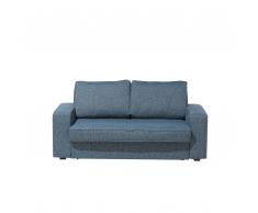 Divano letto 2 posti in tessuto blu-grigio SANDE
