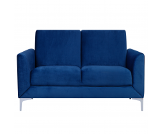 Divano 2 posti in tessuto vellutato blu scuro FENES