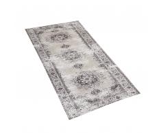 Tappeto Runner vintage 60 x 180 cm Grigio e beige ALMUS