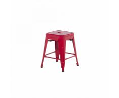 Sgabello da bar in metallo rosso - Sgabello design da cucina - 46cm - CABRILLO