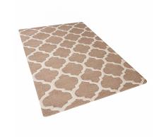 Tappeto in lana e cotone beige - Tappeto moderno di design - 80x150cm - ERBAA
