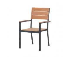 Sedia da giardino marrone in legno sintetico e alluminio COMO