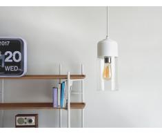 Lampada da soffitto nera in vetro e metallo bianco - PURUS