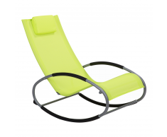 Sedia da giardino verde lime con funzione dondolo CAMPO