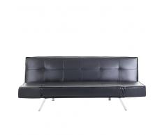 Divano letto in pelle sintetica nera BRISTOL 200cm