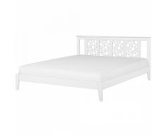 Letto matrimoniale moderno in legno bianco 180x200cm CAEN
