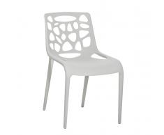 Sedia grigia - Sedia da pranzo di design - Sedia in plastica da giardino - MORGAN