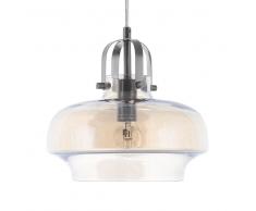 Lampadario pendente in vetro fumè dorato WILTZ