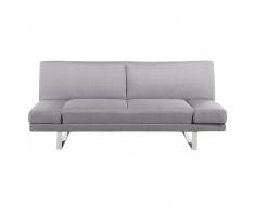 Divano letto 3 posti in tessuto grigio chiaro YORK