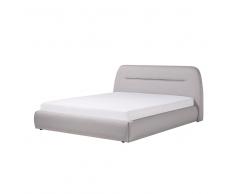 Letto matrimoniale moderno in tessuto grigio chiaro 180x200cm LIFFRE