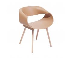 Sedia da pranzo in plastica color sabbia CHARLOTTE