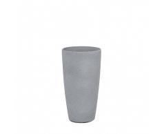 Vaso da fiori moderno tondo grigio 23x23x42cm ABDERA