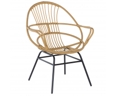 Sedia in rattan marrone chiaro BRESSO
