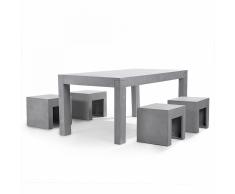 Set di tavolo in cemento e 4 sedie da giardino TARANTO