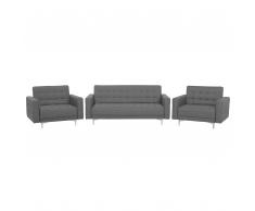 Set da soggiorno in tessuto grigio chiaro ABERDEEN
