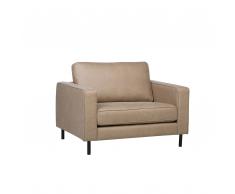Poltrona in tessuto beige imitazione pelle SAVALEN