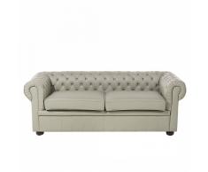 Divano 3 posti in pelle color cappuccino CHESTERFIELD