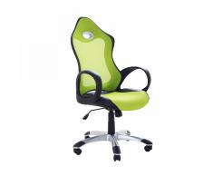 Sedia da gaming e ufficio in tessuto traspirante verde iCHAIR