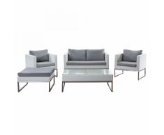 Set da giardino in rattan e cuscini CREMA