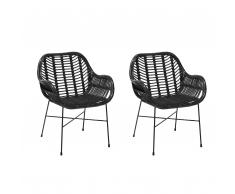 Set di 2 sedie da giardino in rattan nero CANORA