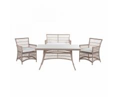 Set da giardino in rattan beige BARLETTA