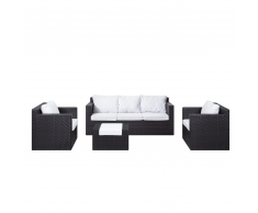 Set lounge da giardino in rattan marrone ROMA