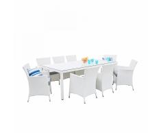 Set da giardino in rattan bianco ITALY