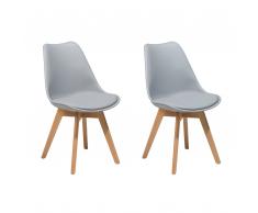 Set di 2 sedie da pranzo in colore grigio DAKOTA II