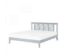 Letto matrimoniale moderno in legno grigio 160x200cm CALAIS