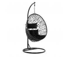 Sedia poltrona sospesa in rattan nero ALATRI