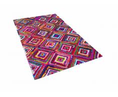 Tappeto shaggy multicolore in cotone - 140x200cm - KAISERI